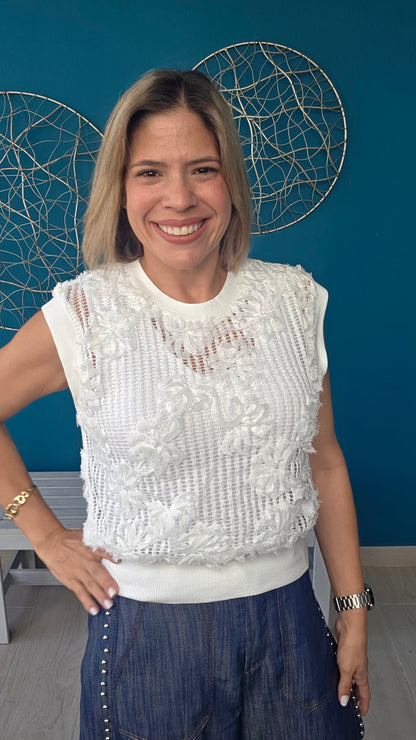 Rosette Crochet Top