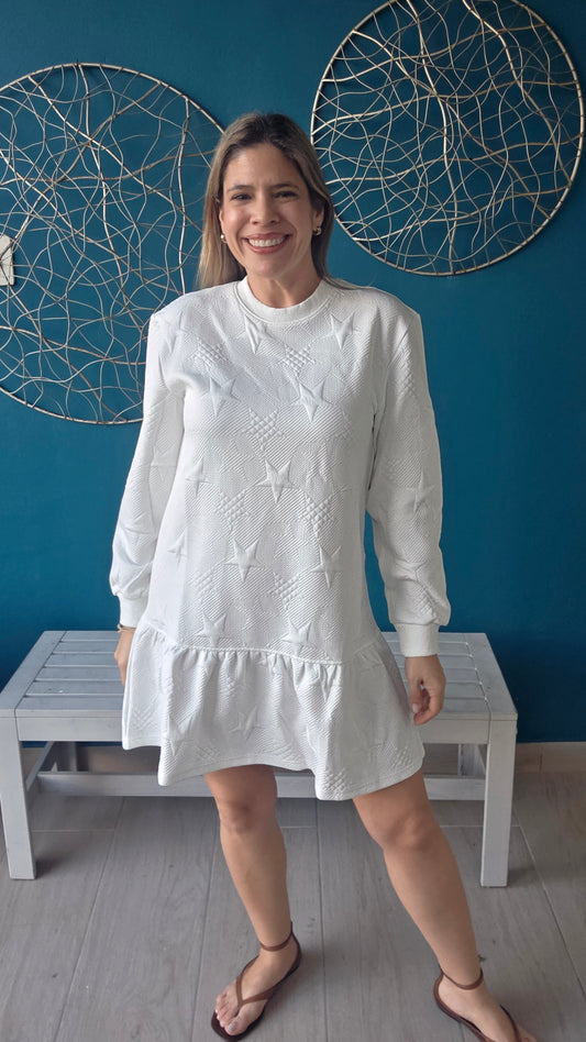 Star Textured Mini Dress